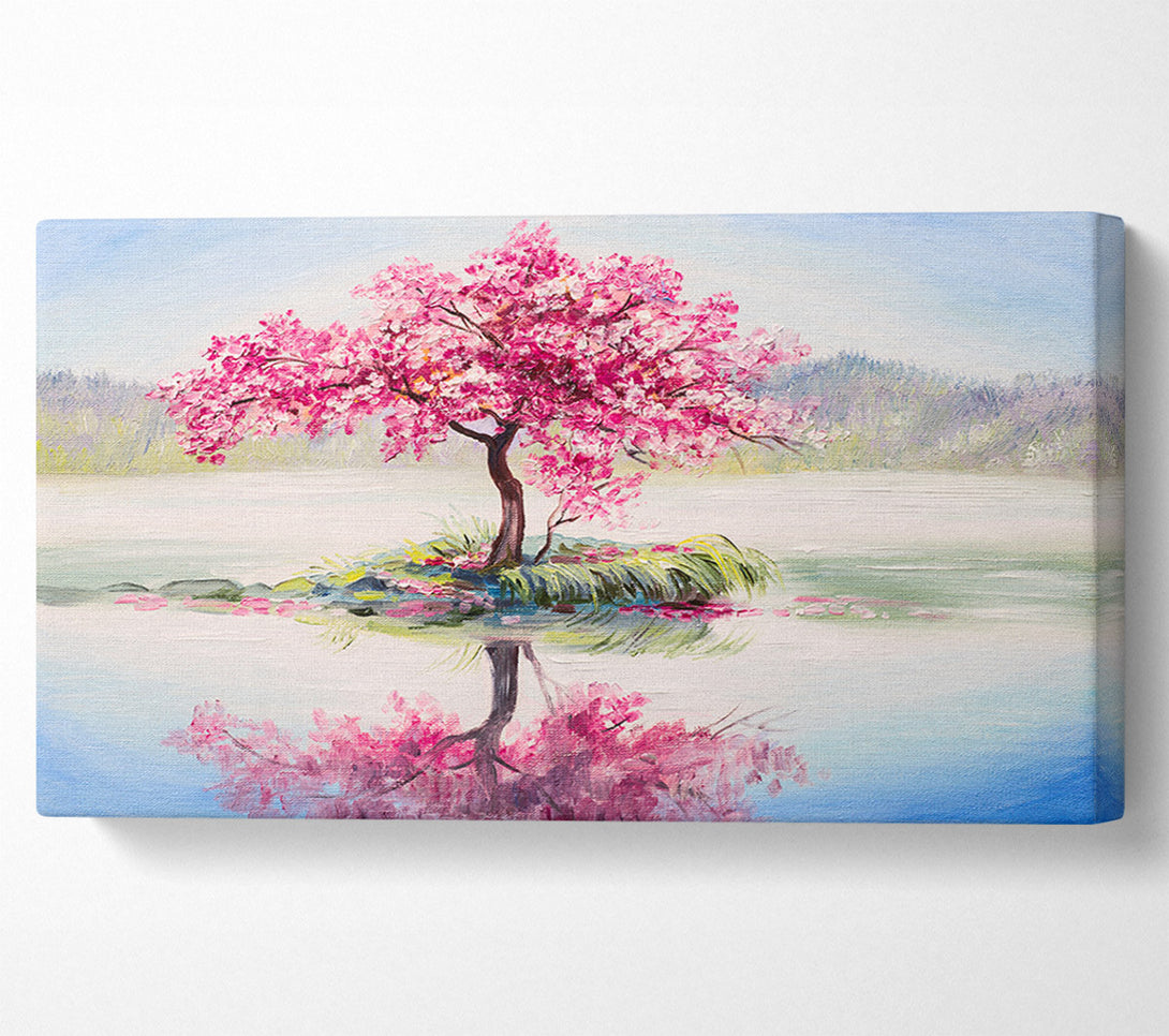  A Canvas Print of Lone Pink Blossom Tree Canvas Print