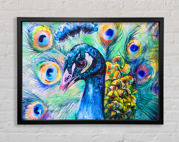 Vibrant Watercolour Peacock