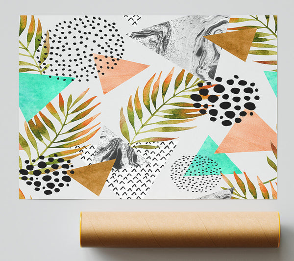 Mix Mid Century Plants And Patterns Print