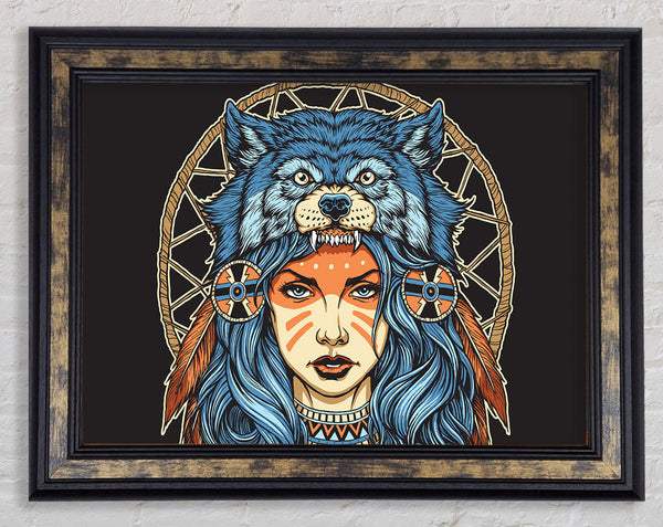 Wolf Head Woman Framed Print