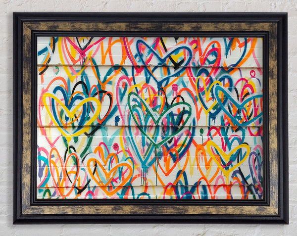 Colour Spectrum Hearts Framed Print
