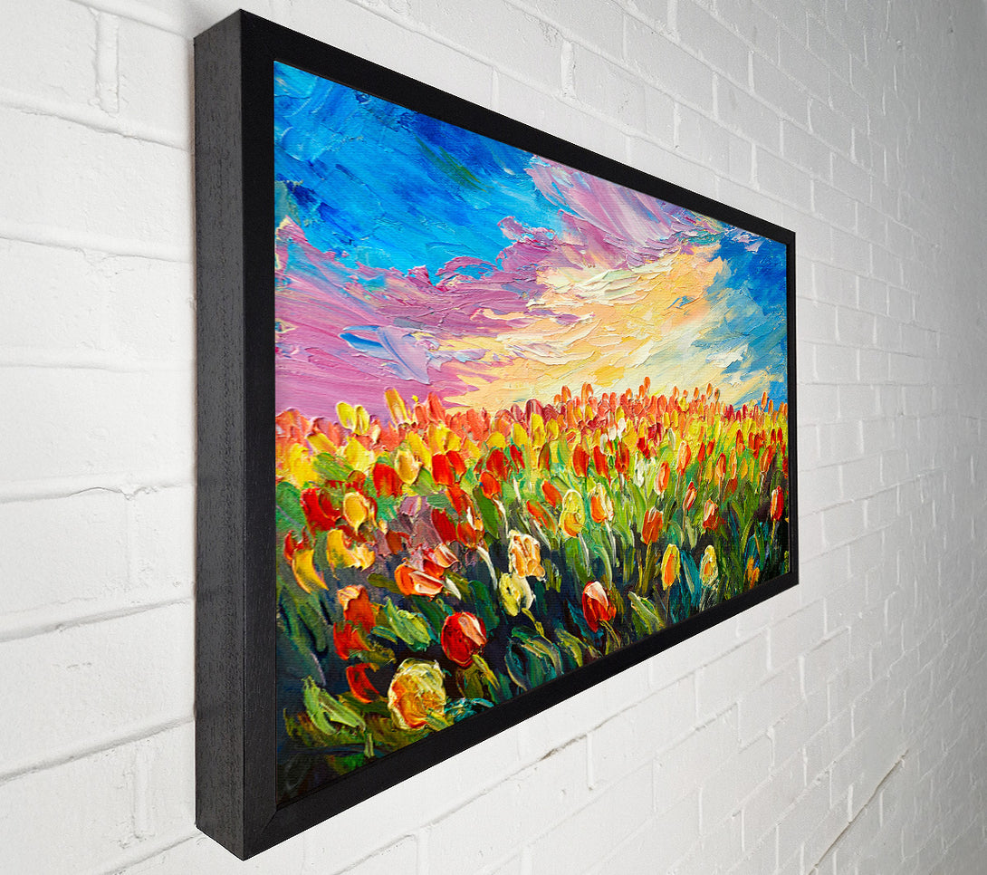  A Canvas Print of Field Of Stunning Tulips Canvas Print