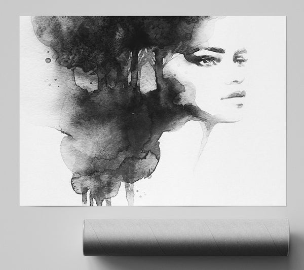 Watercolour Woman Portrait Print
