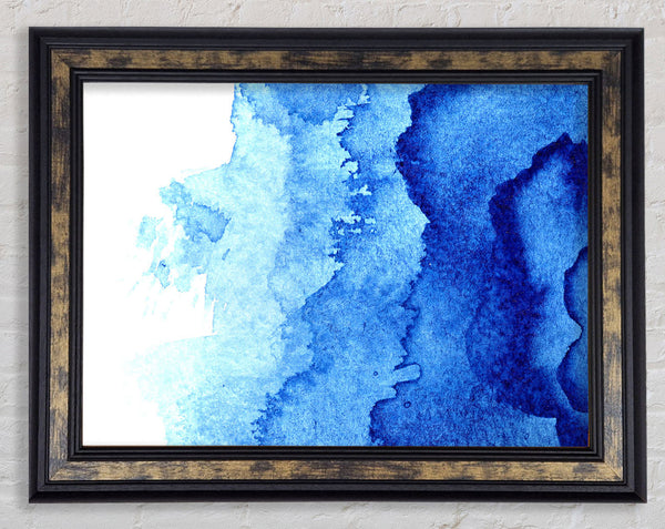 Watercolour Blues To White Framed Print