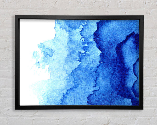 Watercolour Blues To White Framed Print
