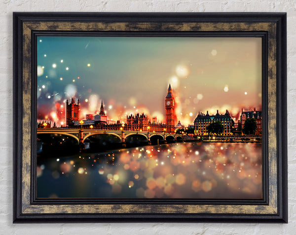 Bokeh London Houses Of Parliament Framed Print