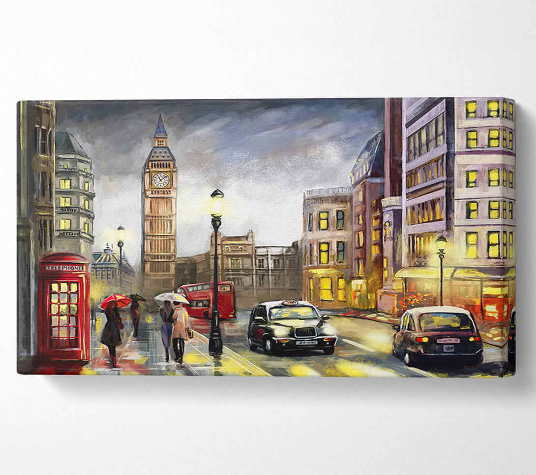  A Canvas Print of City London At Dusk Canvas Wall Art