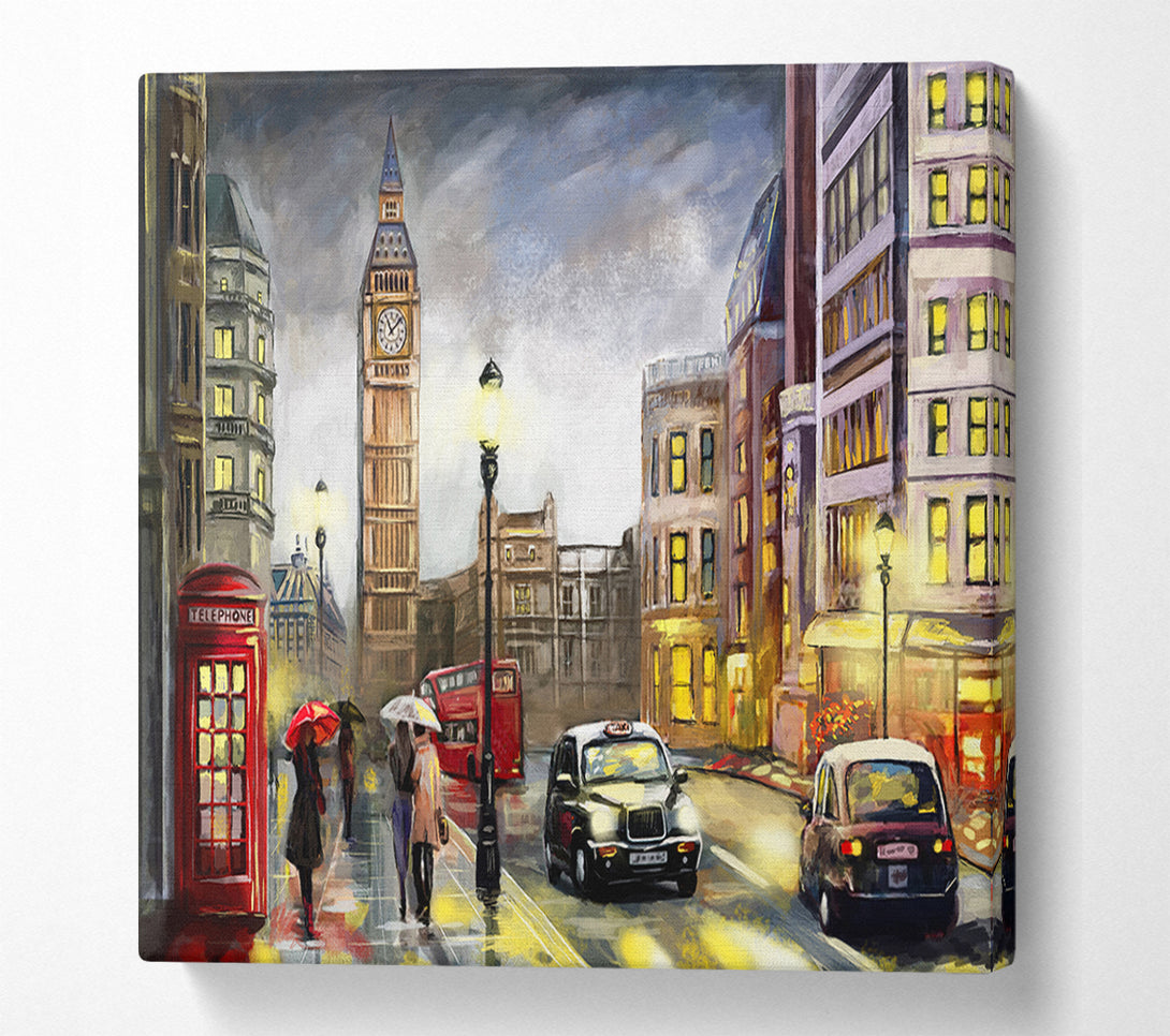  A Canvas Print of City London At Dusk Canvas Wall Art