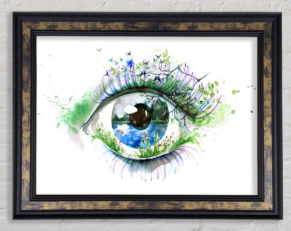 Watercolour Nature Eye Framed Print
