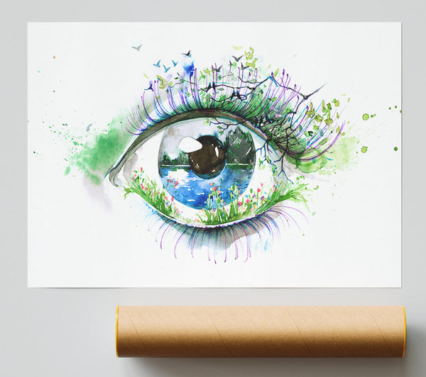 Watercolour Nature Eye Print