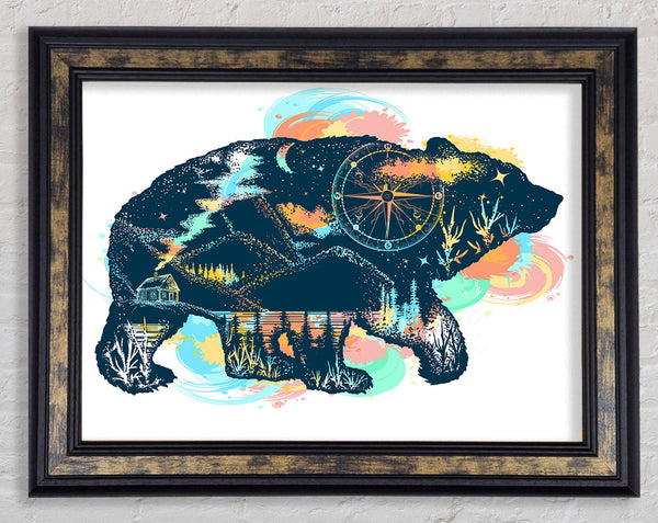 Compass Bear Framed Print