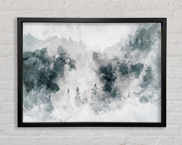Aquarell Grauer Wald 
