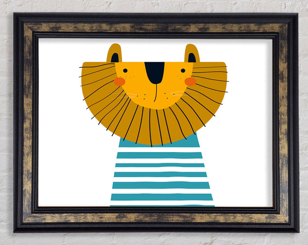 Lion In Striped Clothes Framed Print