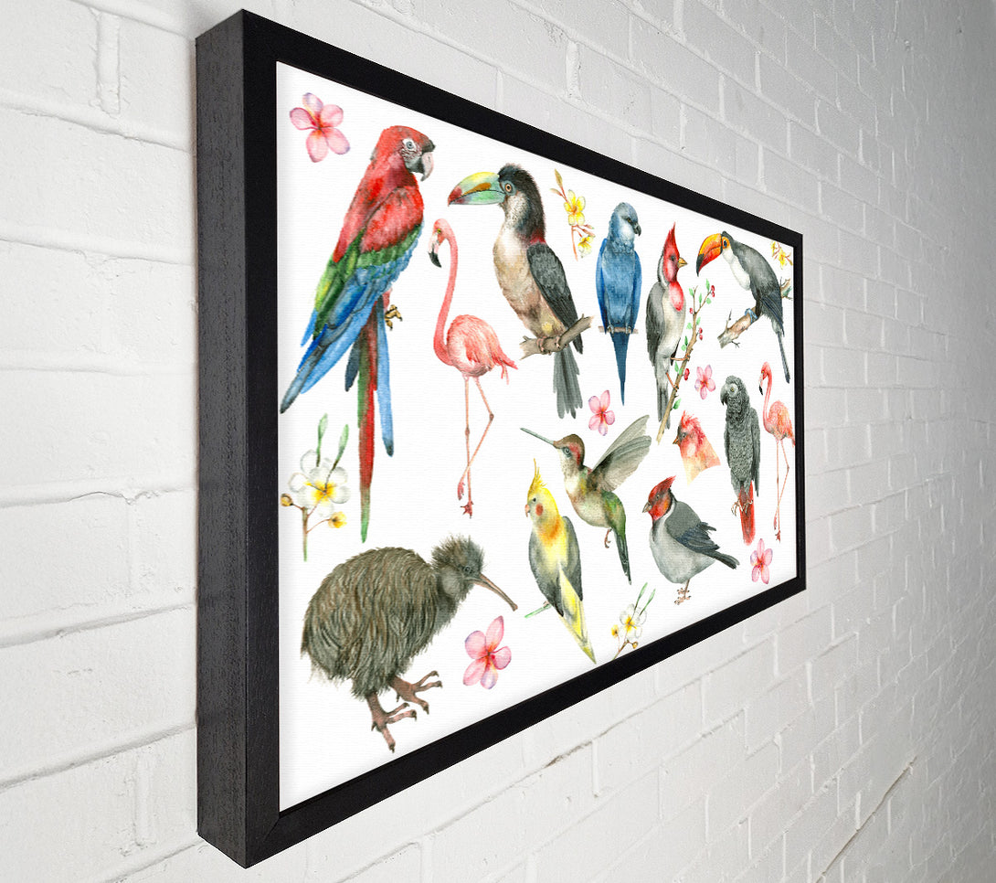  A Canvas Print of A Collage Of Birds Canvas Print