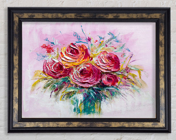 Hand Painted Flowers Framed Print