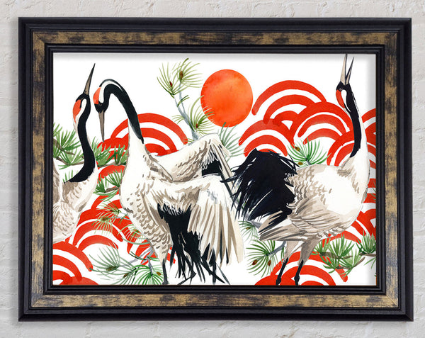 Japanese Stork Framed Print