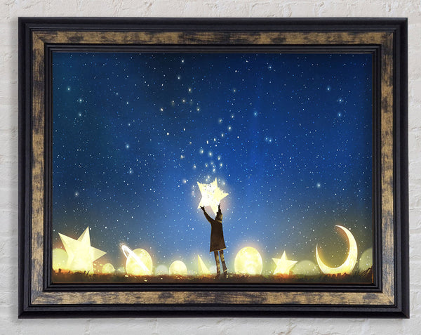 Placing A Star In The Sky Framed Print
