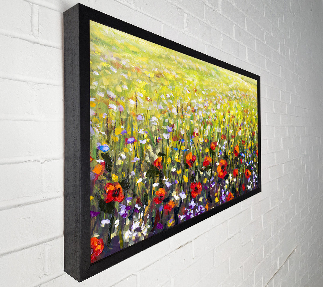  A Canvas Print of Poppy Field In The Summer Canvas Wall Art