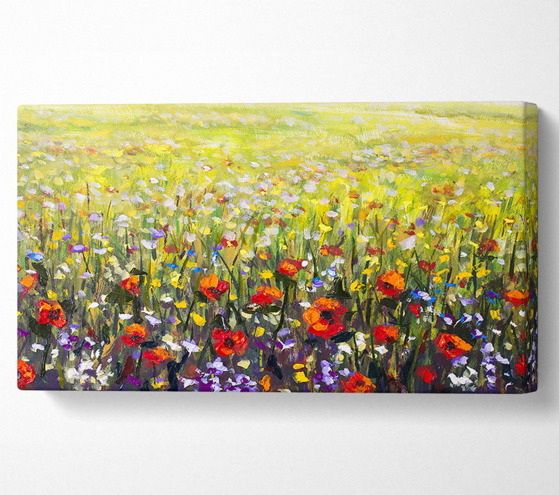  A Canvas Print of Poppy Field In The Summer Canvas Wall Art