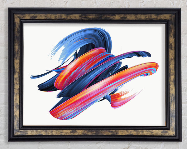 Swirl Of Paint On White Framed Print