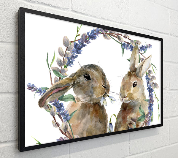 Two Watercolour Rabbits