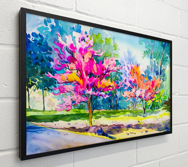 Vibrant Trees In Green Forest