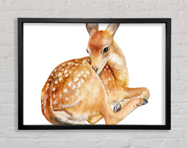 Watercolour Woodland Deer Framed Print