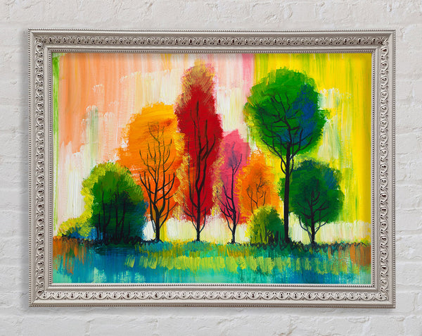 Autumn Vibrant Trees Framed Print