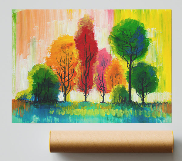 Autumn Vibrant Trees Poster