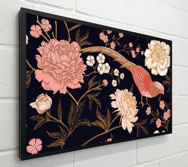 Pheasant And Flowers