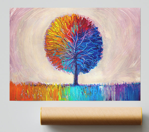 Lone Tree Rainbow Print