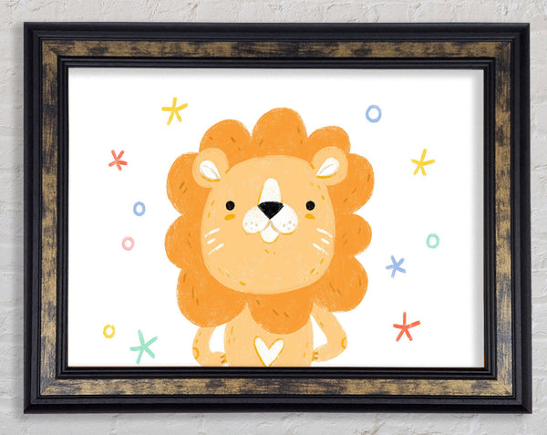Friendly Lion Colours Framed Print