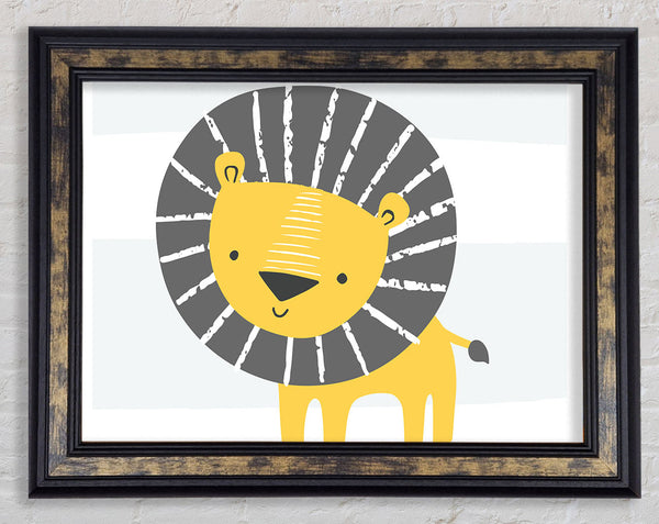 Lion In Stripes Framed Print