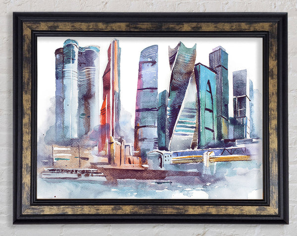The City Harbour Framed Print