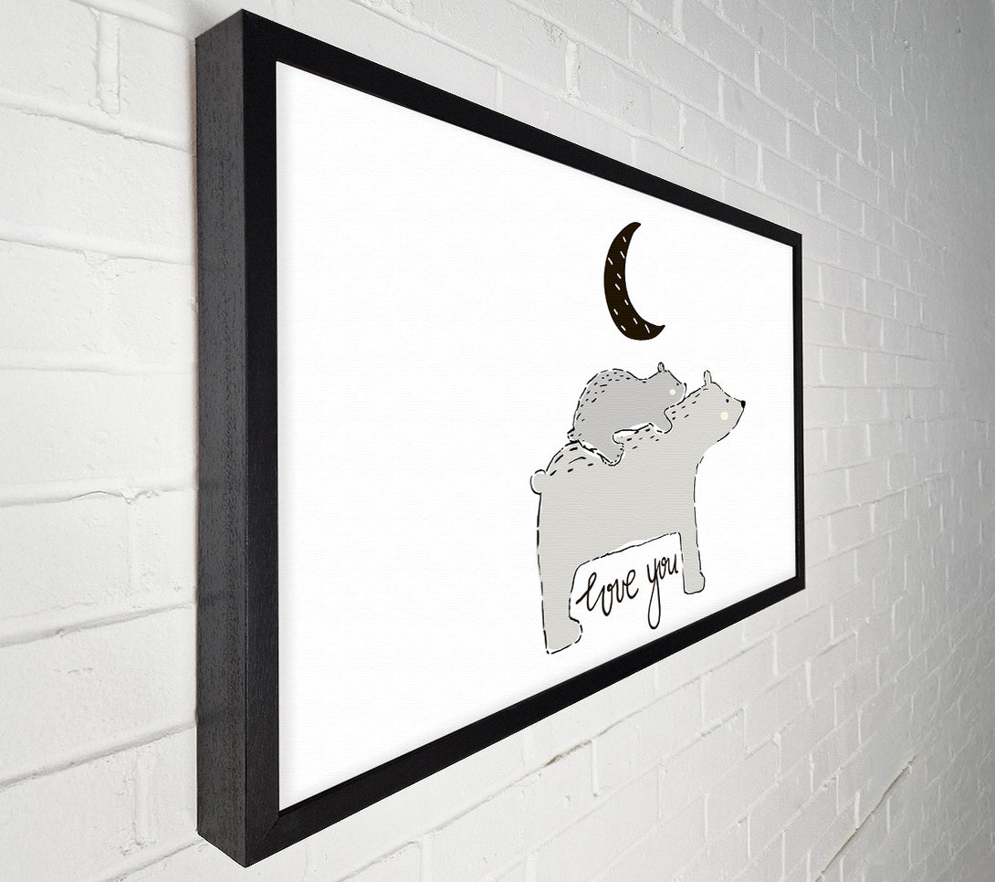 A Canvas Print of Bear Family Moon Canvas Art