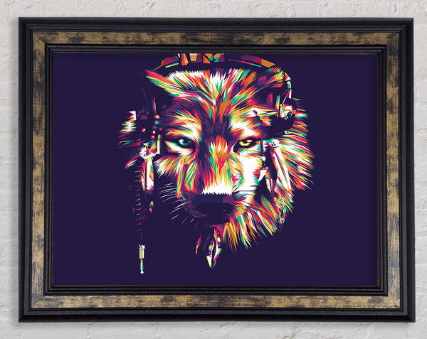 Vibrant Wolf Framed Print