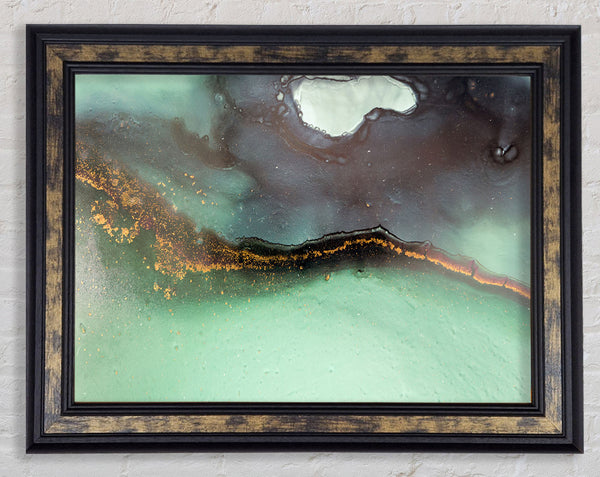 Green Marble Stone Framed Print