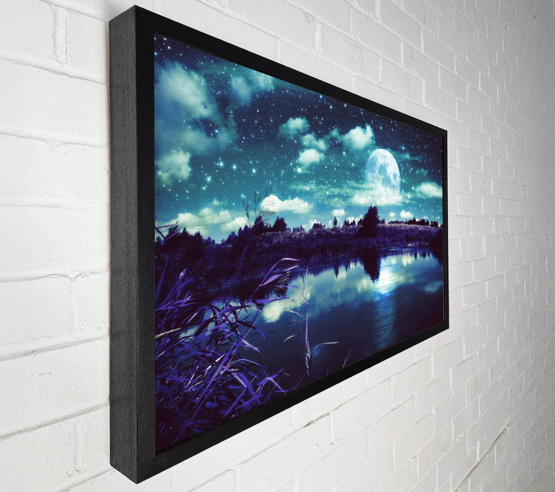  A Canvas Print of Lake Under The Night Sky Canvas Print