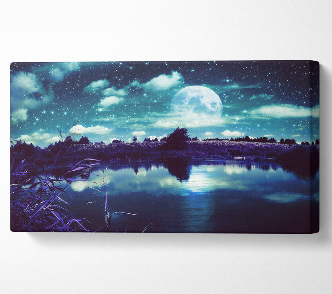  A Canvas Print of Lake Under The Night Sky Canvas Print