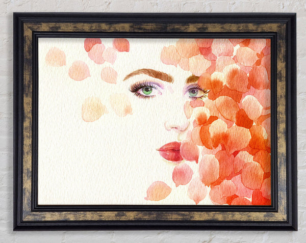Petals On Face Framed Print