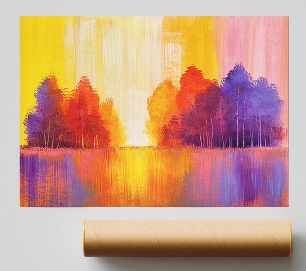 Streams Of Colour Forest Print
