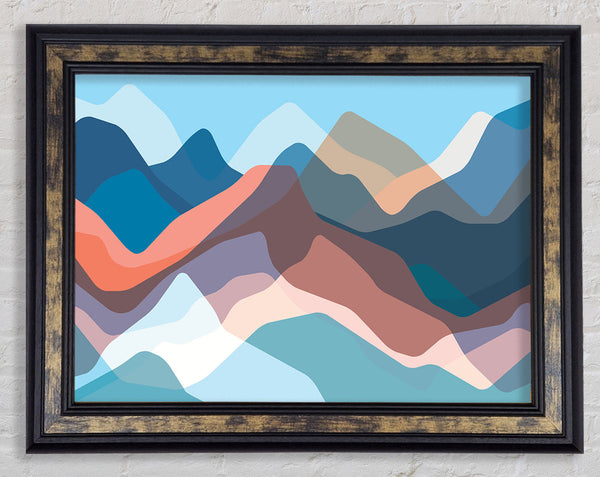 Modern Mountain Range Framed Print