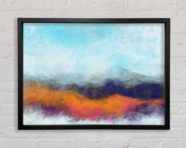 Rough Orange And Blue Framed Print