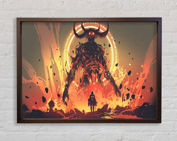 Demons Rise Above Warrior Framed Print
