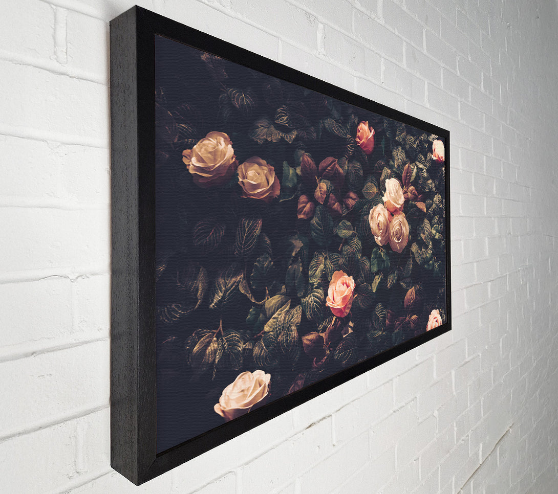  A Canvas Print of Pale Roses In Soft Greenery Canvas Wall Art