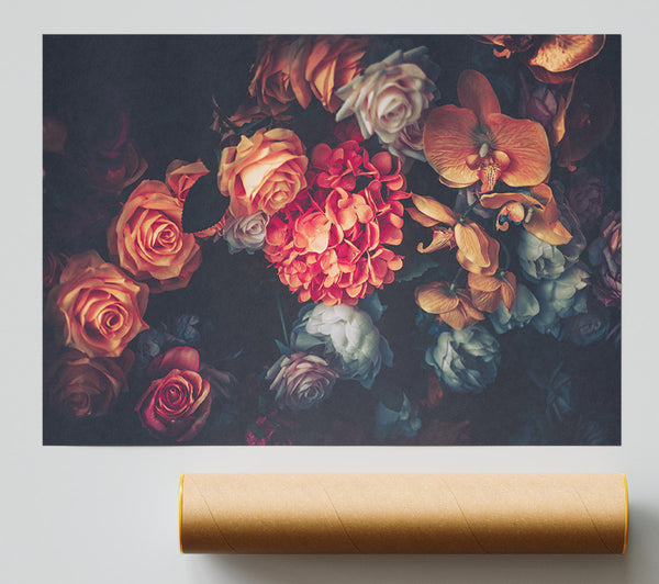 Autumn Coloure Flowers Poster