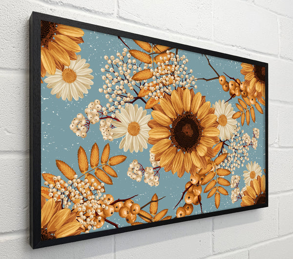 Sunflowers On Blue