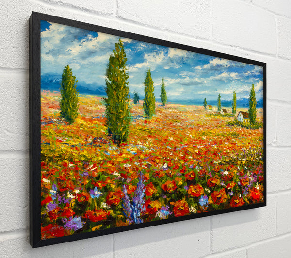 Field Of Trees And Flowers