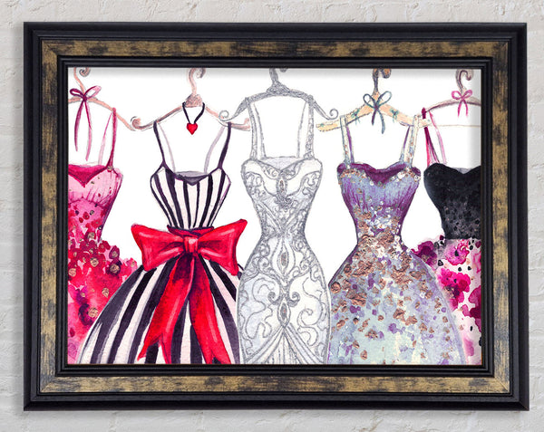 Dresses In A Line Framed Print