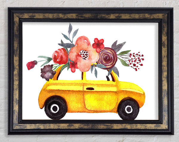 Cut Floral Car Framed Print